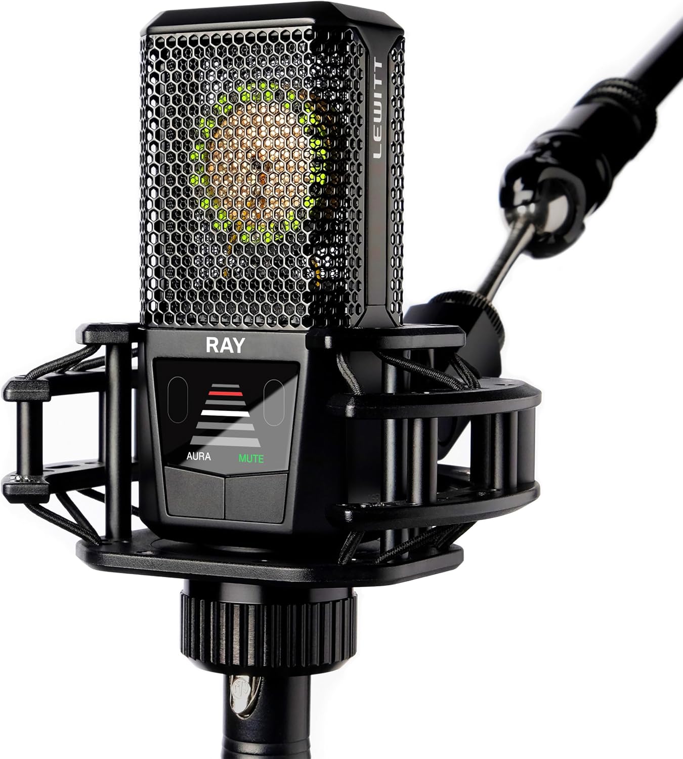 RAY Microphone with Autofocus for Your Voice - Mute by Distance and Mute Button - for Podcasts, Streaming, Content and Music in Studio Quality - 1