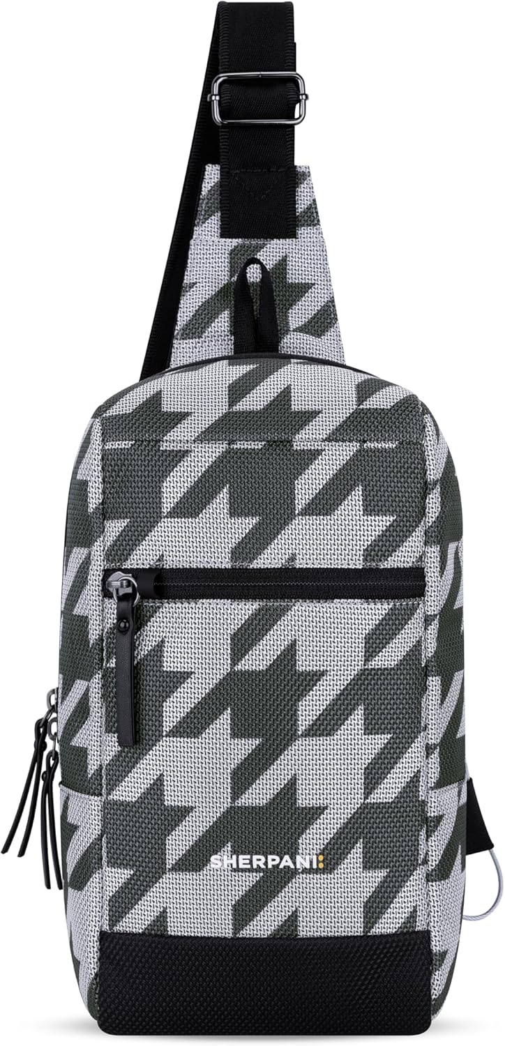 Sherpani Metro, Anti Theft Sling Bag, Sling Backpack, 5L Travel Bag, Shoulder Chest Purse, Crossbody Backpack for Women, Metal Hardware, Travel Gift (Houndstooth)