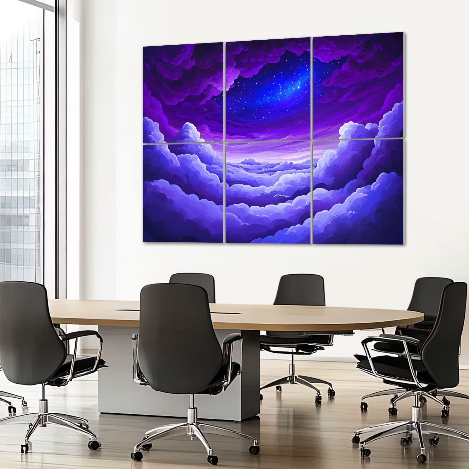6 Pack Art Acoustic Panels Sound Absorbing Galaxy Starry Cloud Formations Starlit Dreamscape Cosmic Elements Decorative Soundproof Wall Panels Self Adhesive for Recording Studios Office 72