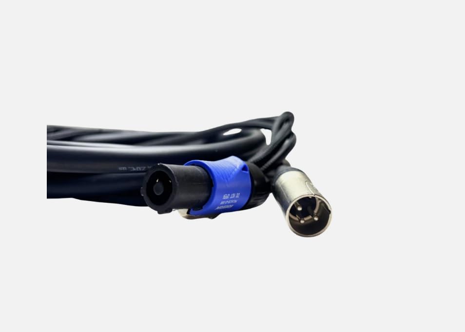 LASE 30 Ft (9.1M) Siamese PowerCon AC & XLR Audio Combo Cable (Powered Speakers)