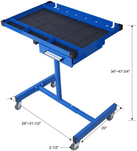 Adjustable Tear Down Work Table with Drawer for Garages, Repair Shops, and DIY, Portable, (4) 2.5