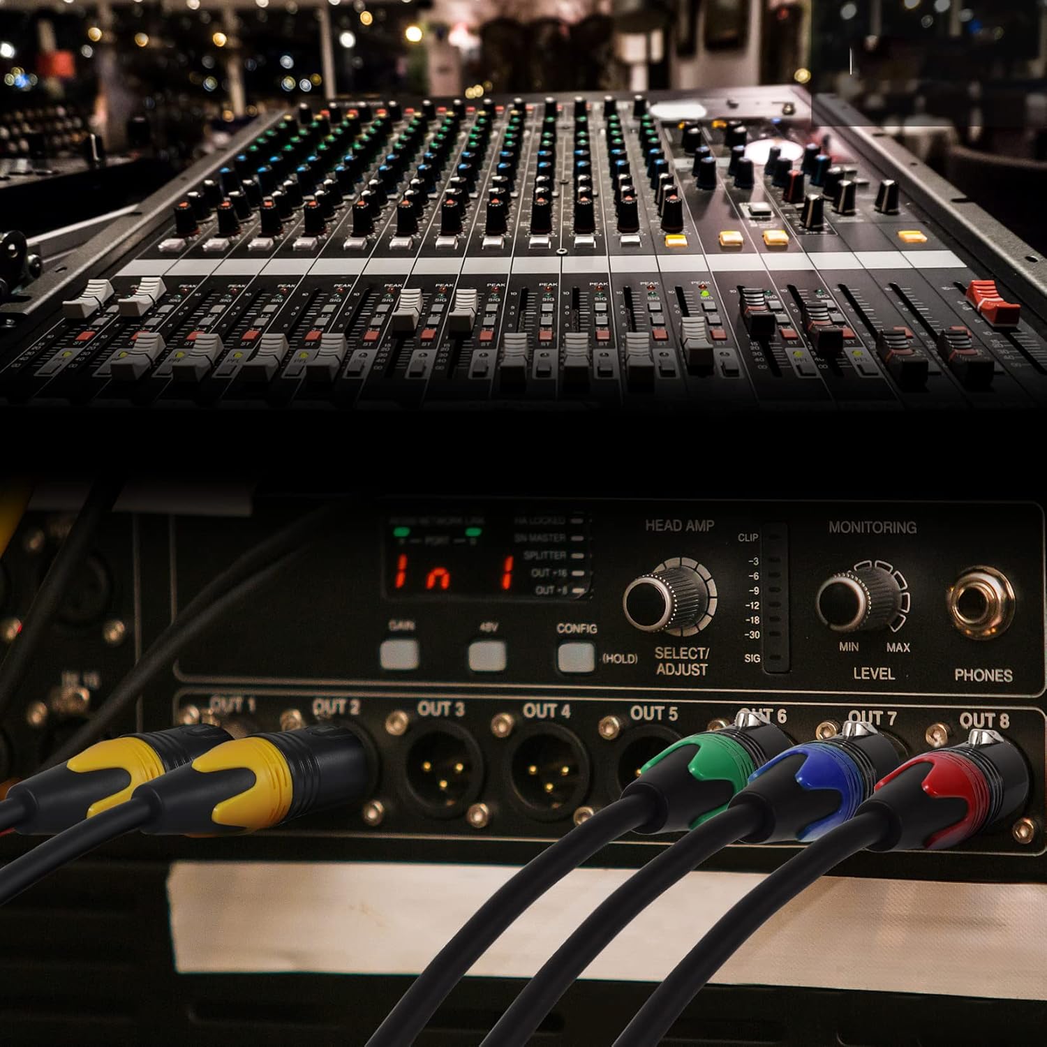 25ft XLR Cables 6 Packs - Premium Color Coded Microphone Cables 3 Pin XLR Male to Female Balanced25 Feet