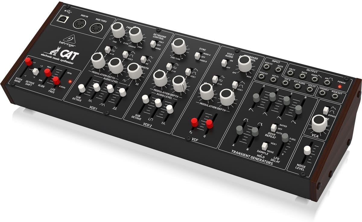 Behringer CAT Legendary Paraphonic Analog Synthesizer with Dual VCOs, 4 Mixable Waveforms, External Signal Processor, 16-Voice Poly Chain and Eurorack Format