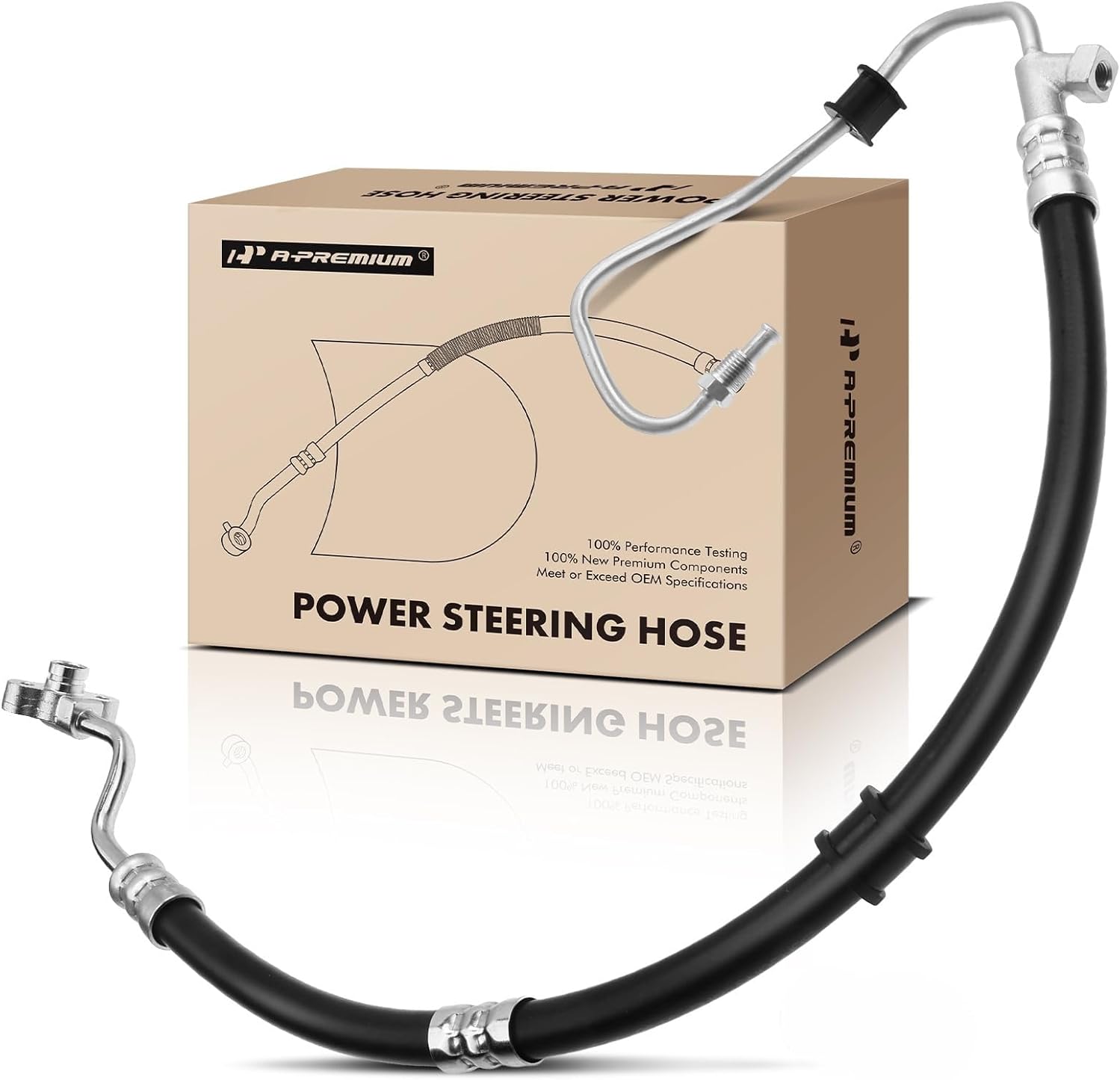 A-Premium Power Steering Pressure Hose Line Assembly Compatible with Honda Accord 1998-2002, 2.3L VTEC Engine, with Washer & O-ring, Pump to Rack/Gear