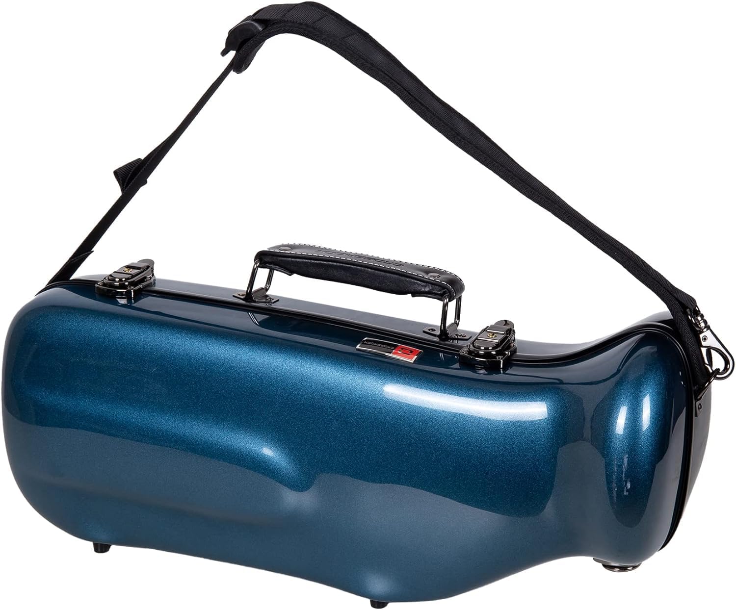 Crossrock Trumpet Case- Fiberglass Hardshell with Backpack Straps in Blue