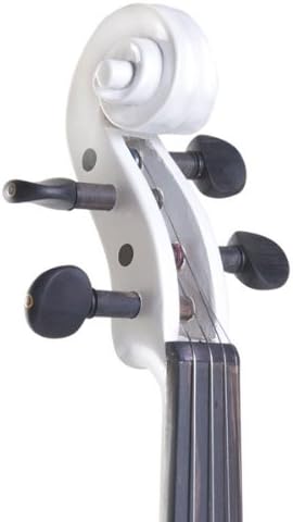 Cecilio 4/4CEVN-3W Solid Wood Pearl White Electric/Silent Violin with Ebony Fittings in Style 3 (Full Size)