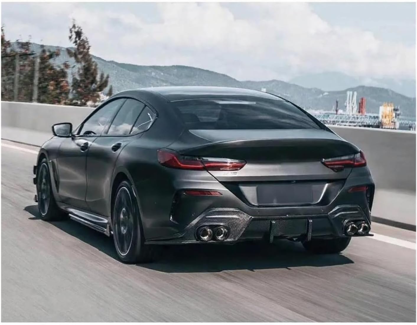 Car Bumper Rear Lip Diffuser Spoiler Compatible for BMW 840i G14 G15 G16 8 Series 2019 2020(Dry Double Carbon Fiber)