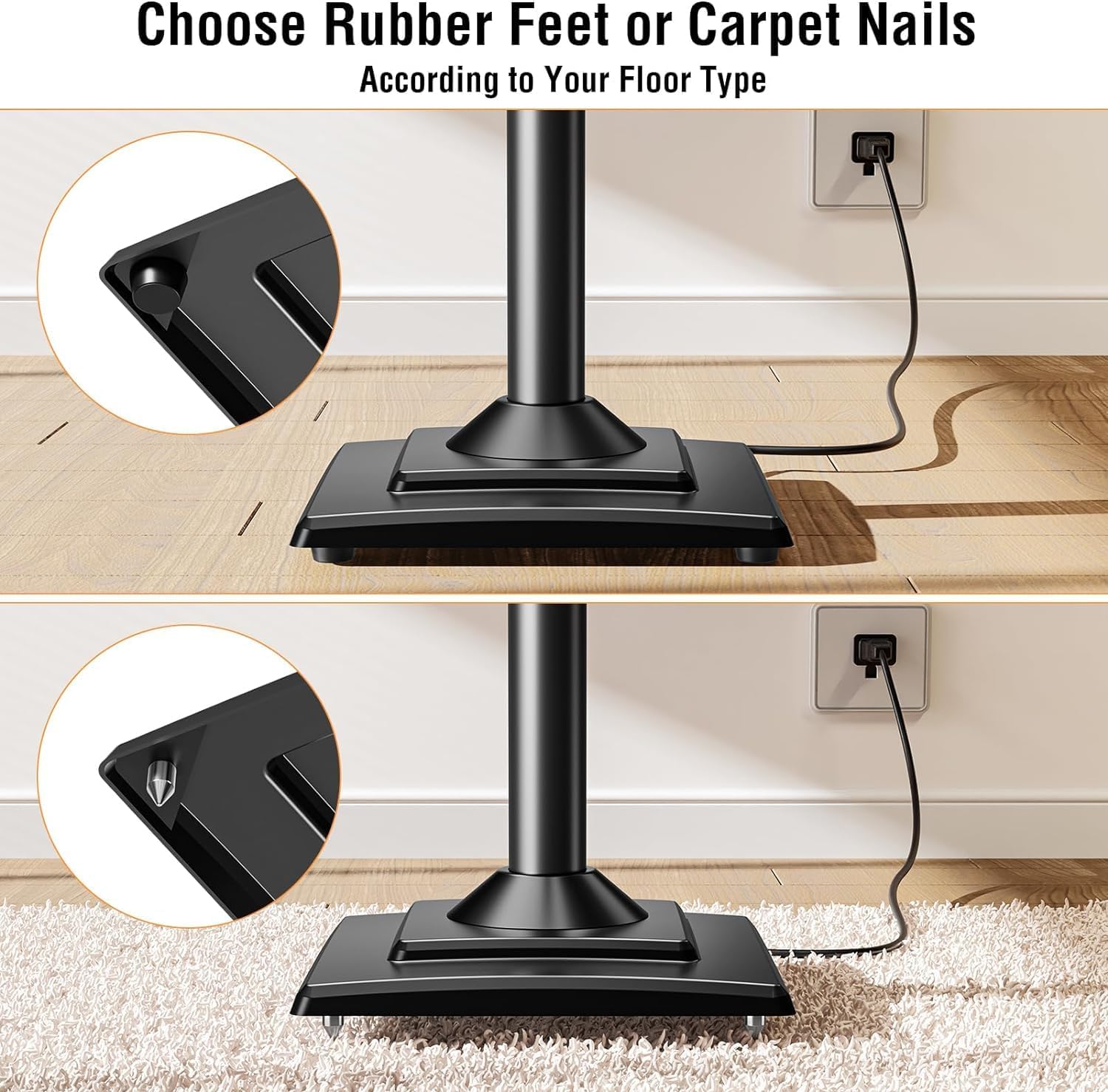 ELIVED Universal Speaker Stands Pair Height Adjustable Max 43.3