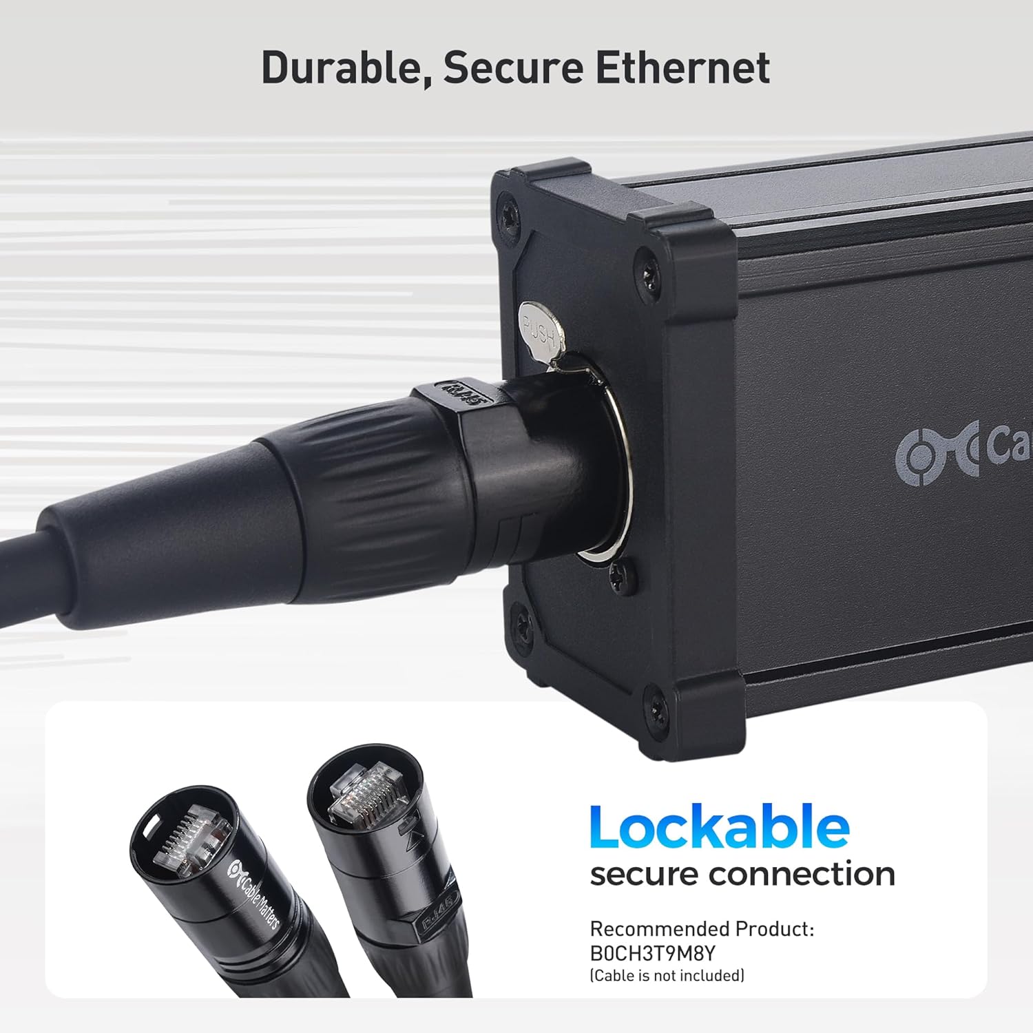 Cable Matters XLR Audio Over Ethernet Snake with 2 Boxes - 4X XLR Male Pigtail Box and Female Pigtail Box Black & hielded Cat6 Ethernet Cable Compatible with EtherCON RJ45 Connectors in Black - 50 ft