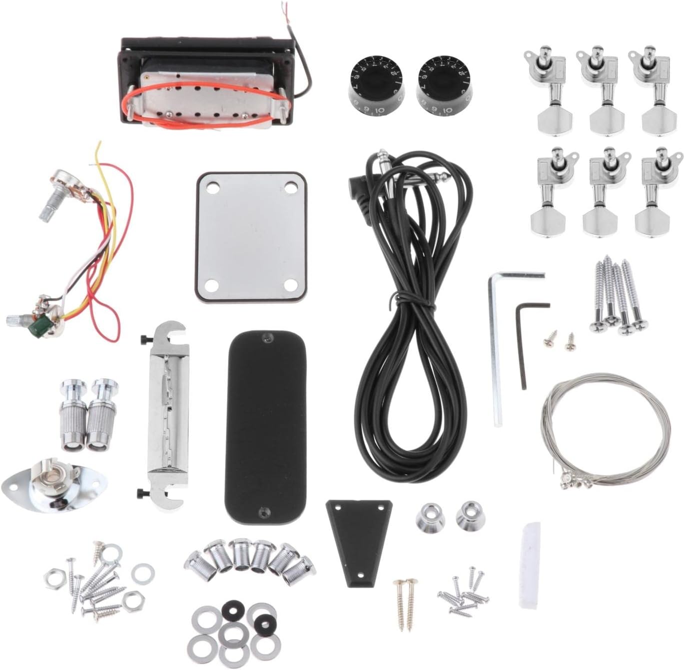 Unfinished DIY Electric Guitar Kit Mahogany Body & Neck Rosewood Fingerboard Replacement Set DIY Guitar Kit