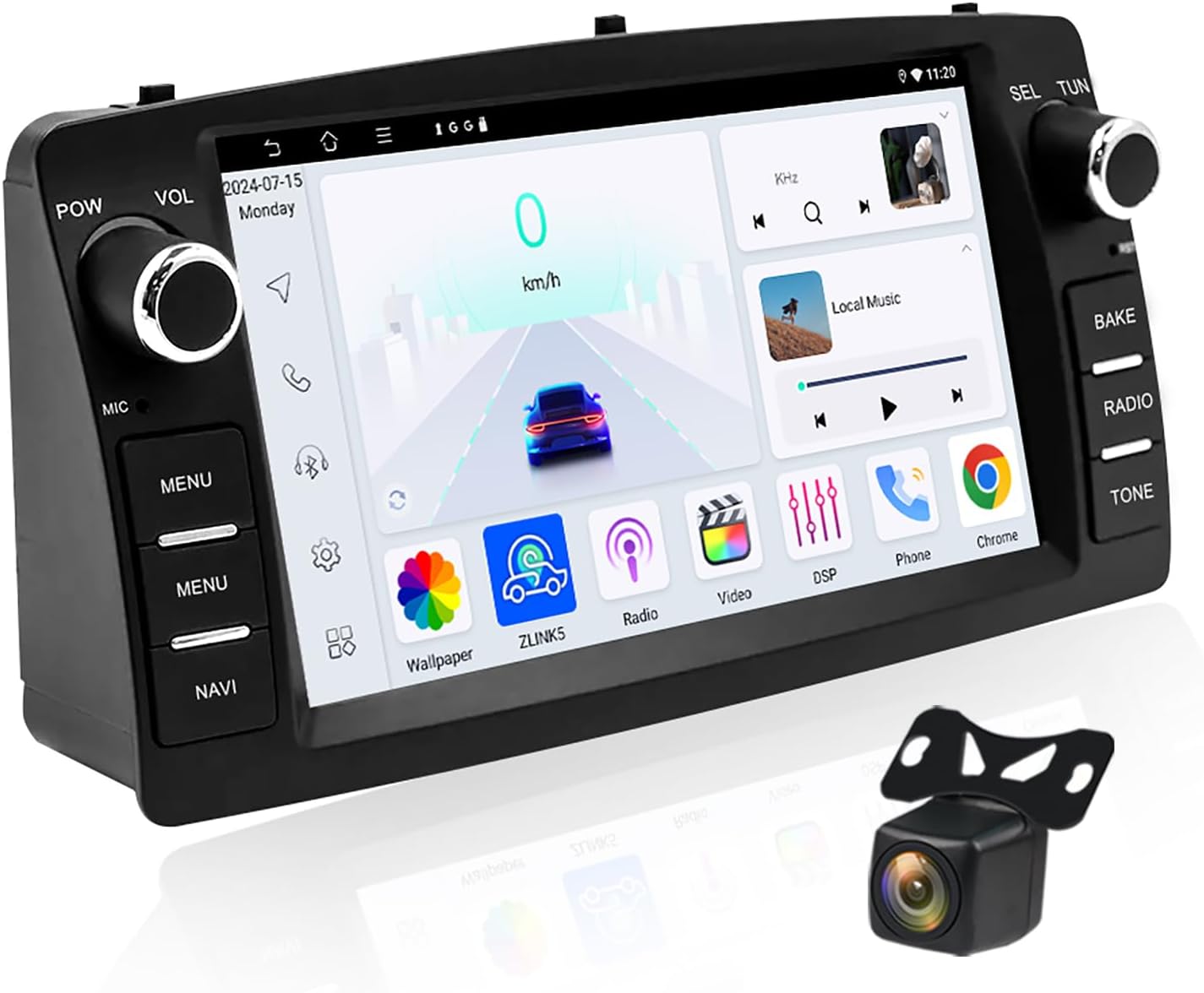 4+64G Car Stereo for Toyota Corolla E120 2000-2006 with Carplay Android Auto, 7 Inch QLED Touch Screen Android Radio with Backup Camera, Bluetooth, GPS, FM Radio, WiFi, Mirror Link