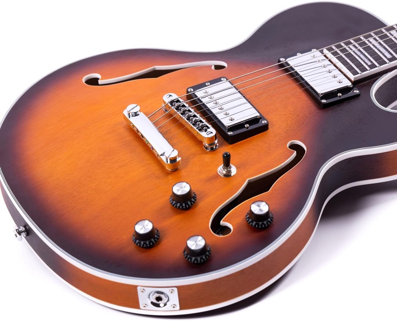 LPF Semi-Hollow Body Electric Guitar,Matte Finish, Humbucker Pickups, mahogany Wood Body, mahogany Neck, Rosewood Fretboard, 6 Strings, Includes Guitarbag(GTLPF-02-black VS)