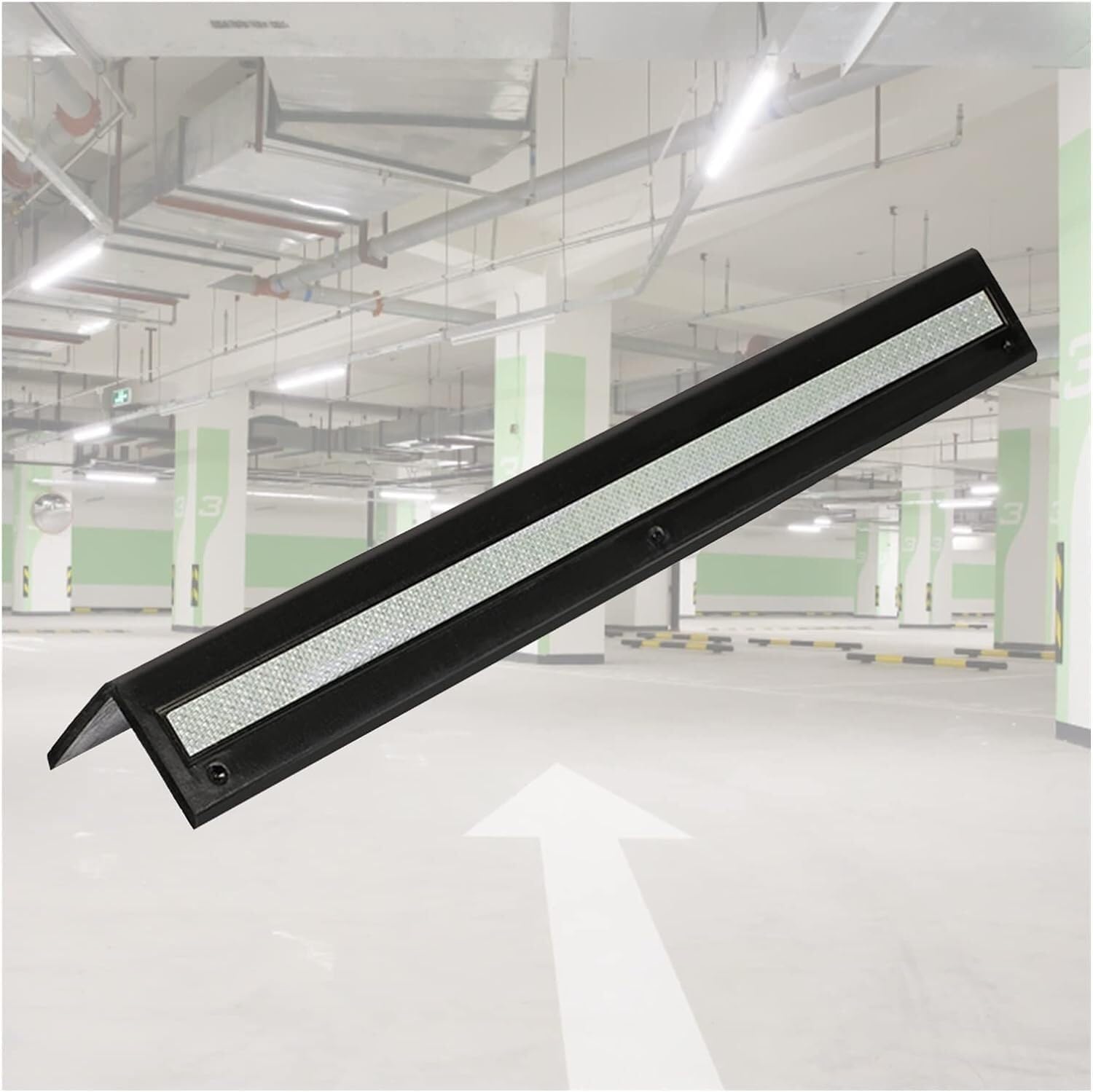 Car Parking Protector Car Parking Protector Wall Corner Guard For Parking Garages, L-Shape Parking Garages Rubber Column, 1cm Thick Reflective Wall Corner Guards for garages and warehouses(15pcs-100cm