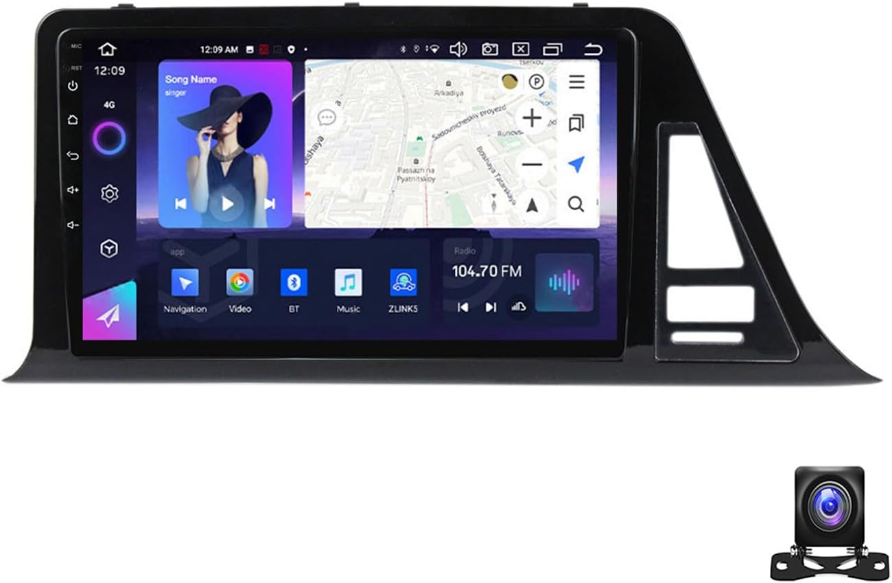 Double Din Car Stereo Multimedia Radio for Toyota C-HR 2016~2020 9 Inch Touchscreen with Navigation MP5 Player, DSP RDS FM Car Radio with Carplay/Android Auto