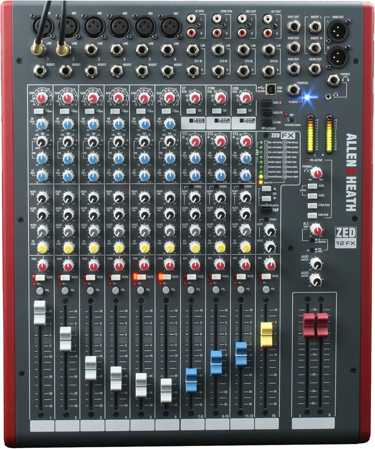 Allen & Heath ZED12FX - Multipurpose Mixer with FX. 6 mono, 3 stereo channels (AH-ZED12FX)