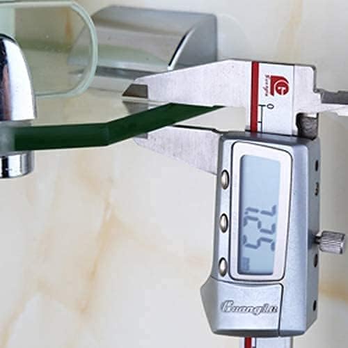 Kitchen Shelf Creative Bathroom Lavatory Double Glass Wall Mount Towel Bar Rustproof Stainless Steel Storage Corner Stand Shower Caddy 2 Tier Bath Organizer Holder with 4 Hooks