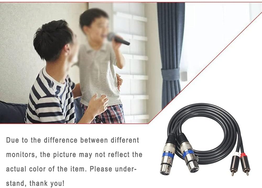 1.5m Jack Male Cable, Used for Dual Gold-Plated Audio Cable, Used for Microphone Mixer Power Amplifier