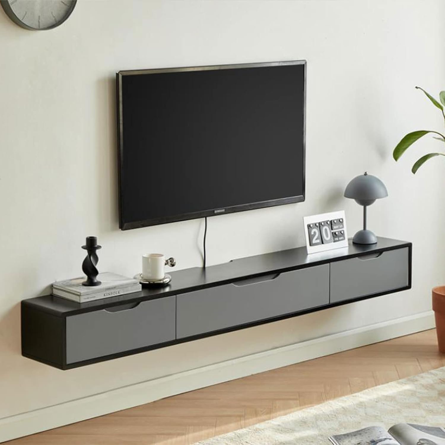 Wall Cabinet TV Stands Wall Mounted TV Cabinet Wall Shelf Floating Shelves TV Storage Shelf Wall Unit Decor TV Media Console TV Box Set Top Box Shelf Wall Mount Corner Shelves TV Bracket