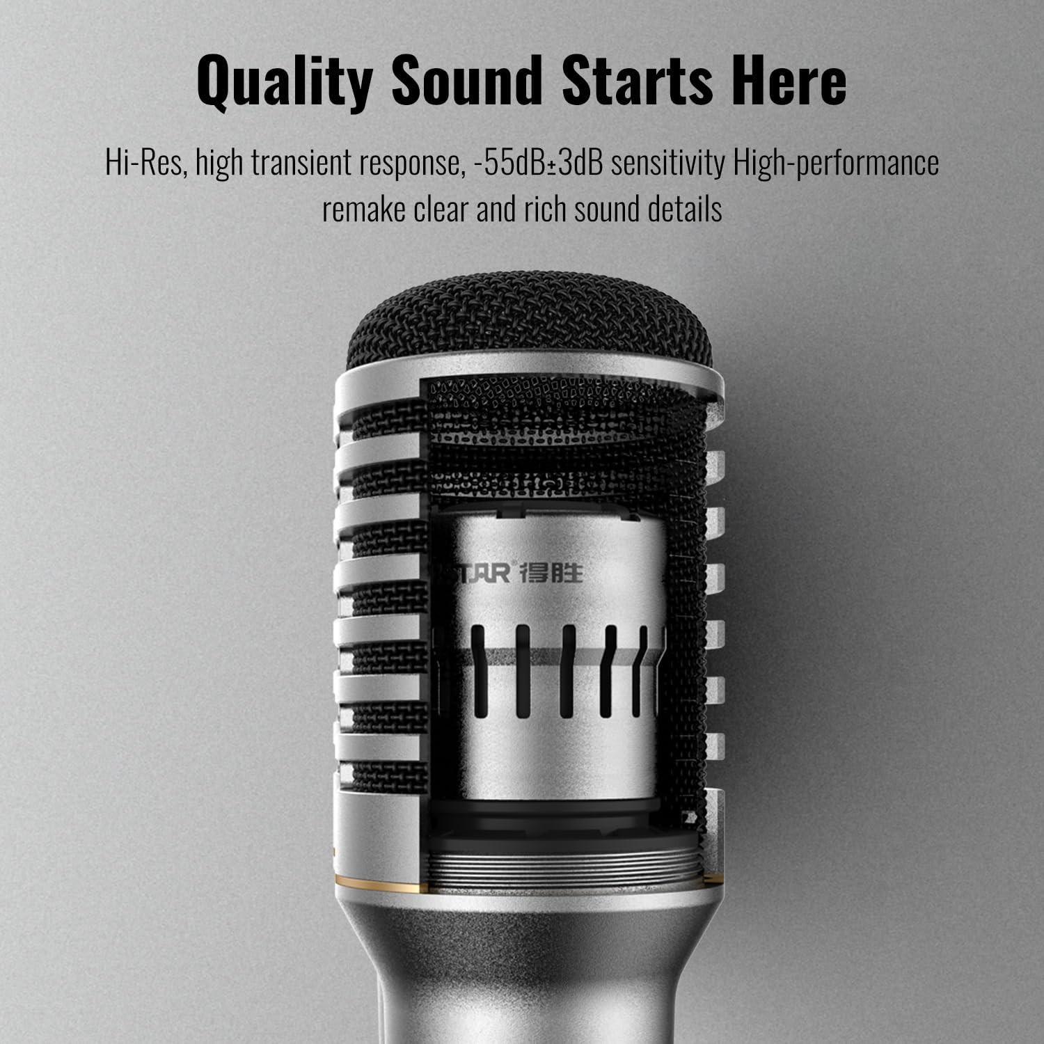 TAKSTAR Cardioid Dynamic Microphone, TA-68 Vocal Recording Professional Stage Microphone for Broadcast Mic with Suspension Shock-Mounted Cartridge, Mic Clip, Metal Suitcase, 3-pin XLR Connector
