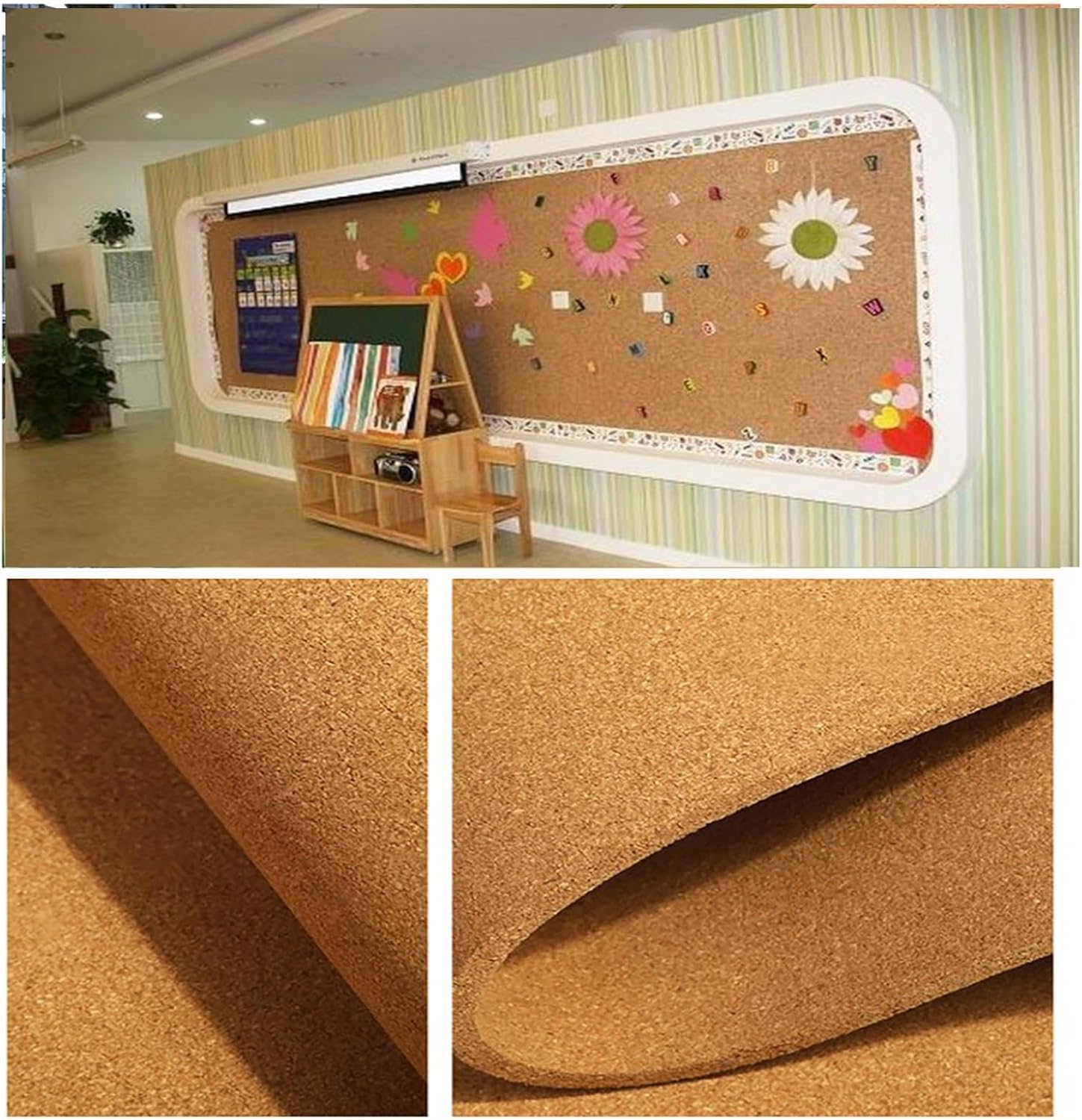 LYZLPHLL Cork Roll, Cork Board Sheet, High Density Cork Roll, Bulletin Board, Easy to Cut, 1/3