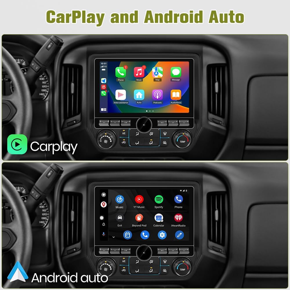 AWESAFE 10.6 Inch Car Radio Stereo Qualcomm [4+64GB] for Chevy Silverado GMC Sierra 2014-2018 Android 13 Head Unit with CarPlay Android Auto