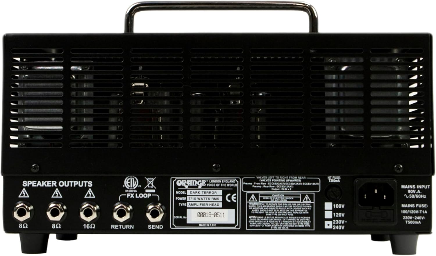 Orange Dark Terror High Gain Amp Head 15 Watts with Fx Loop