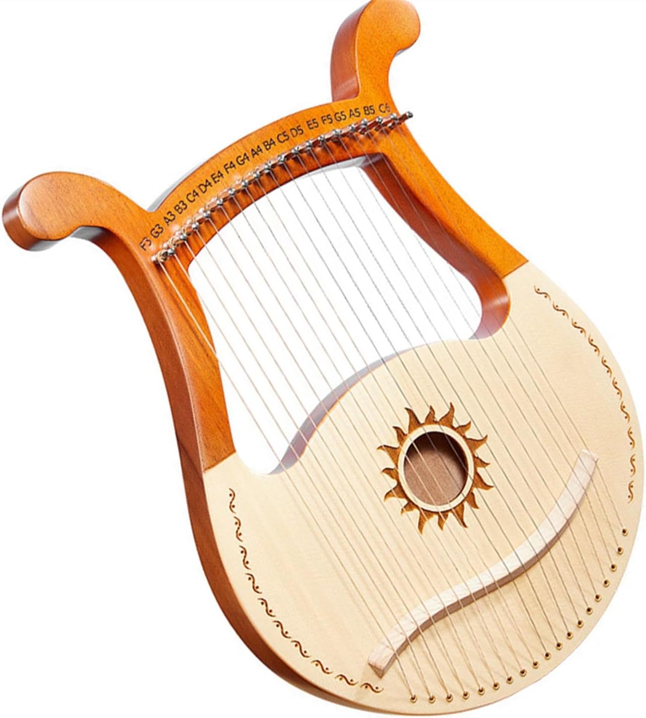 Lyre Harp Set 19-string Beginner Portable Entry-level Harp Musical Instrument Gift 19-tone Original Wood Color