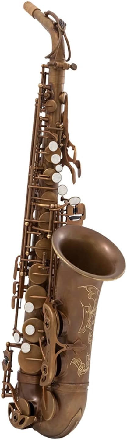 Sax Beginners Kit Alto Saxophone EB Antique Copper Simulation Alto Sax Professional Playing Woodwind Instrument with Mouthpiece Wind Instrument (Color : Light Grey)