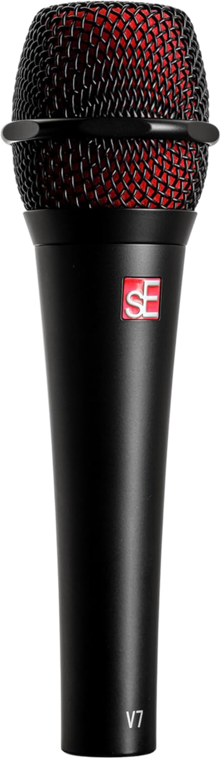 SE ELECTRONICS V7 Dynamic Microphone for Singing, Speech & Studio Recording - XLR Handheld Professional Microphone with Supercardioid Aluminum Voice Coil for Huge Gain Before Feedback - Black
