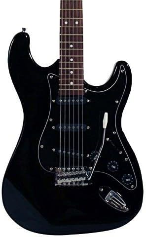 Sawtooth Black ES Series Electric Guitar w/Black Pickguard - Includes: Accessories, Amp & Gig Bag