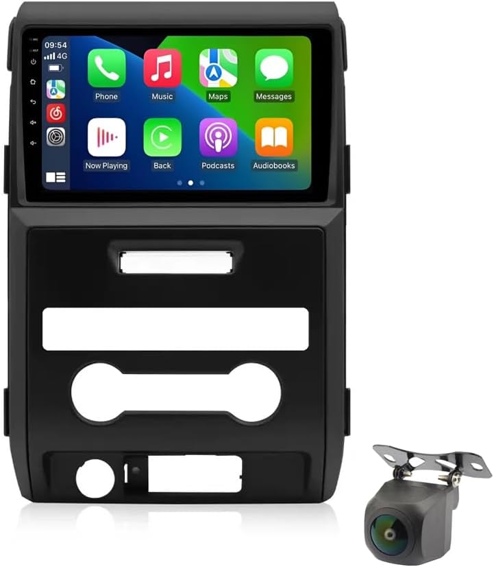 4+64GB WiFi Car Stereo for Ford F150 F-150 2009-2012 Android 14 with Wireless CarPlay Android Auto, 9 inch IPS Touch Screen Radio Player with 1080P Backup Camera/FM/RDS (8core WiFi+4g 4+64GB Carplay)