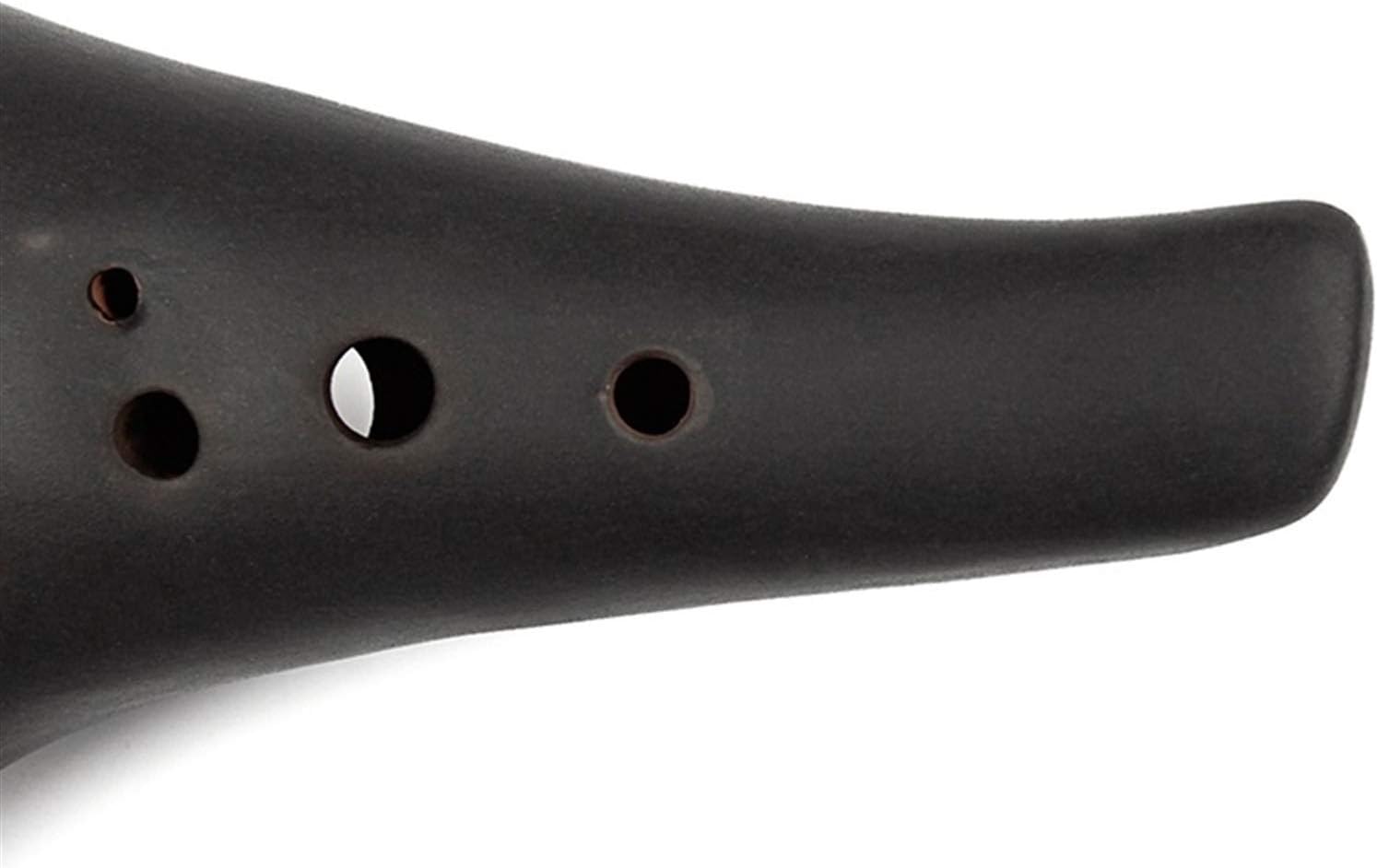 Alto C Black Ocarina Chinese Music Instrument 12 Holes Woodwind Instrument Ocarina Ceramic Matte Pottery Flute(Ocarina with Bag)