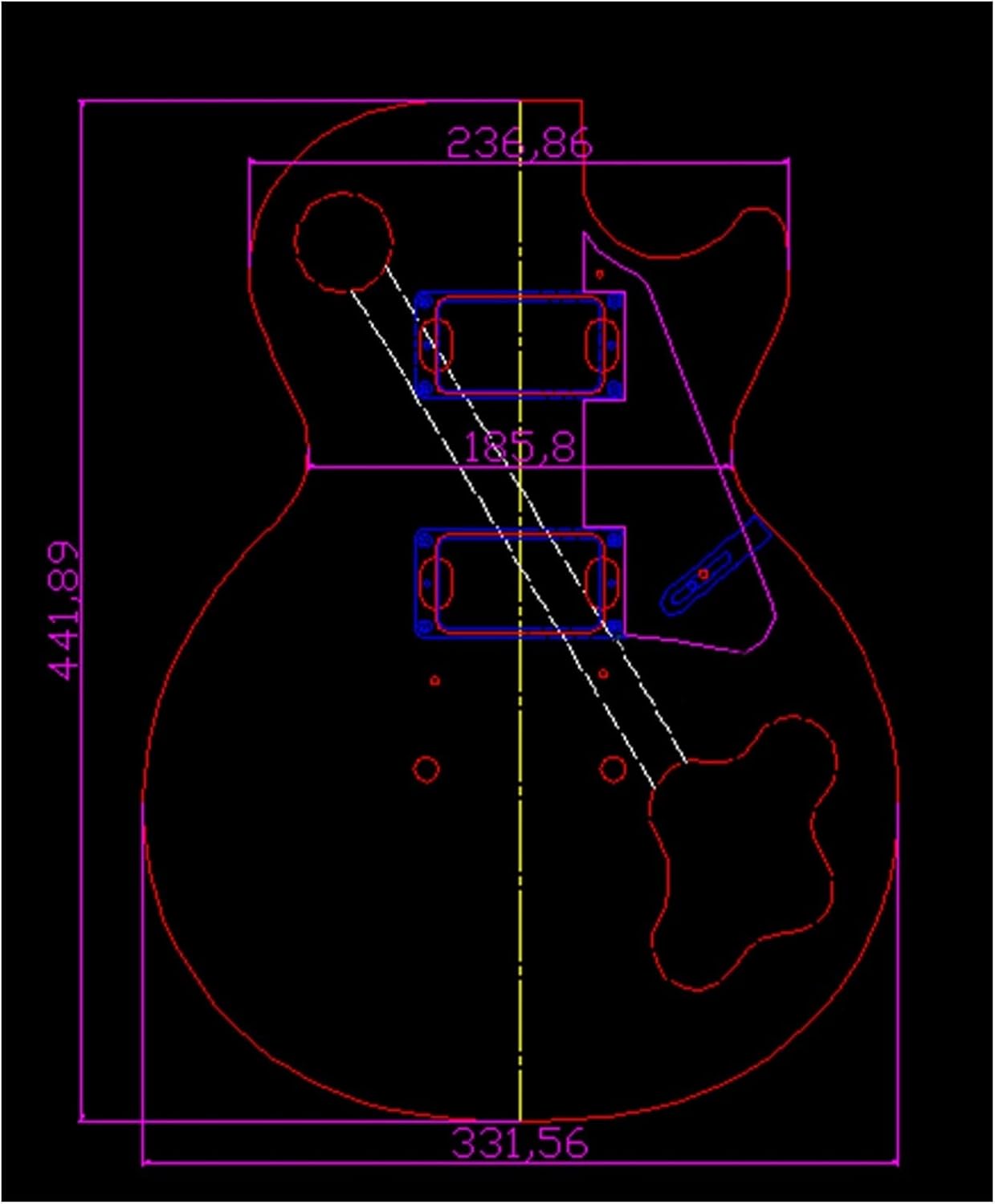 TSTS Acrylic Template Electric Guitar Making Tool Mold for Piano Body Suitable for LP Electric Guitar Guitar Tools (Color : 1)
