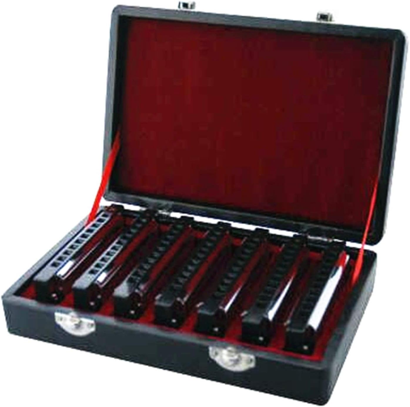 SUOFEILAIMU 7Pcs/Set 10 Hole 20 Tone Harmonica Senior Diatonic Blues Harp 7 Tune Set Mouth Organ Sliver Color with Gift Box