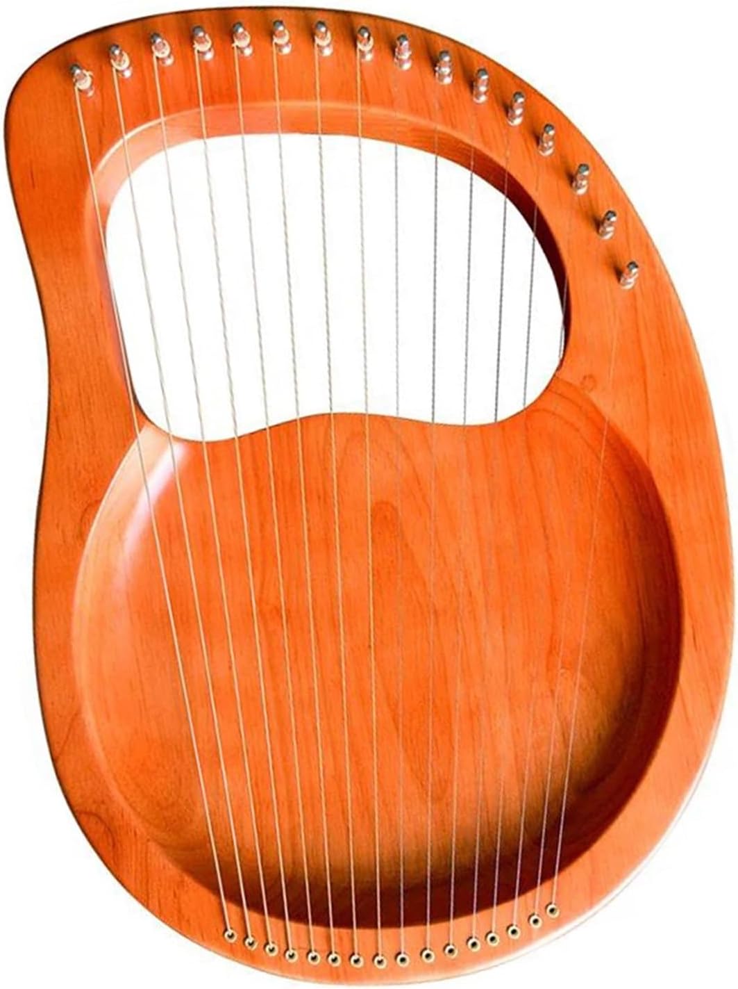 Lyre Harp Set Wooden Mahogany Lyre Harp With Tuning Tool For Beginner Musical Instrument 16 Strings Stringed(Brown)