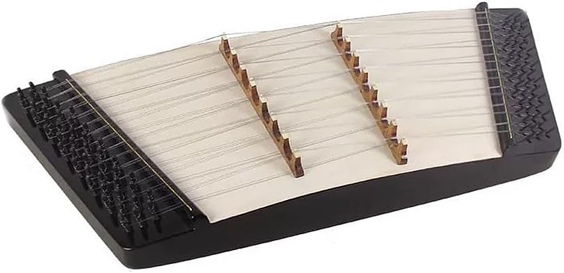 Portable Dulcimer for Beginners, 12 Notes, Includes Storage Case, Suitable for Practice/Band Performance,Black