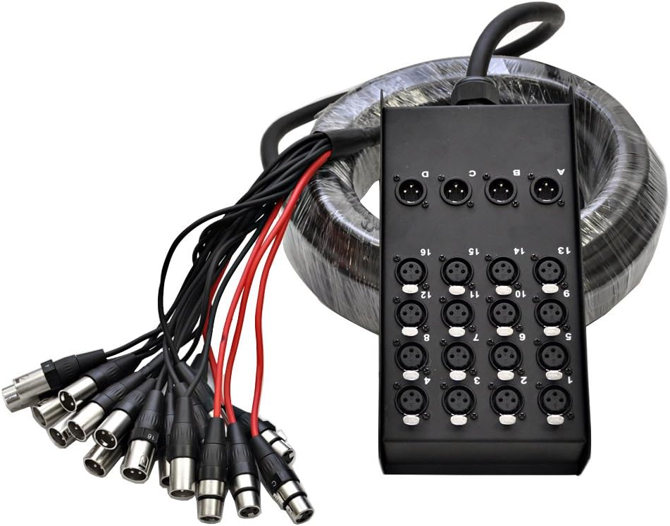 Seismic Audio Speakers 16 Channel Low Profile XLR Send Circuit Board Snake Cable, XLR Splitter Cable, 50 Feet