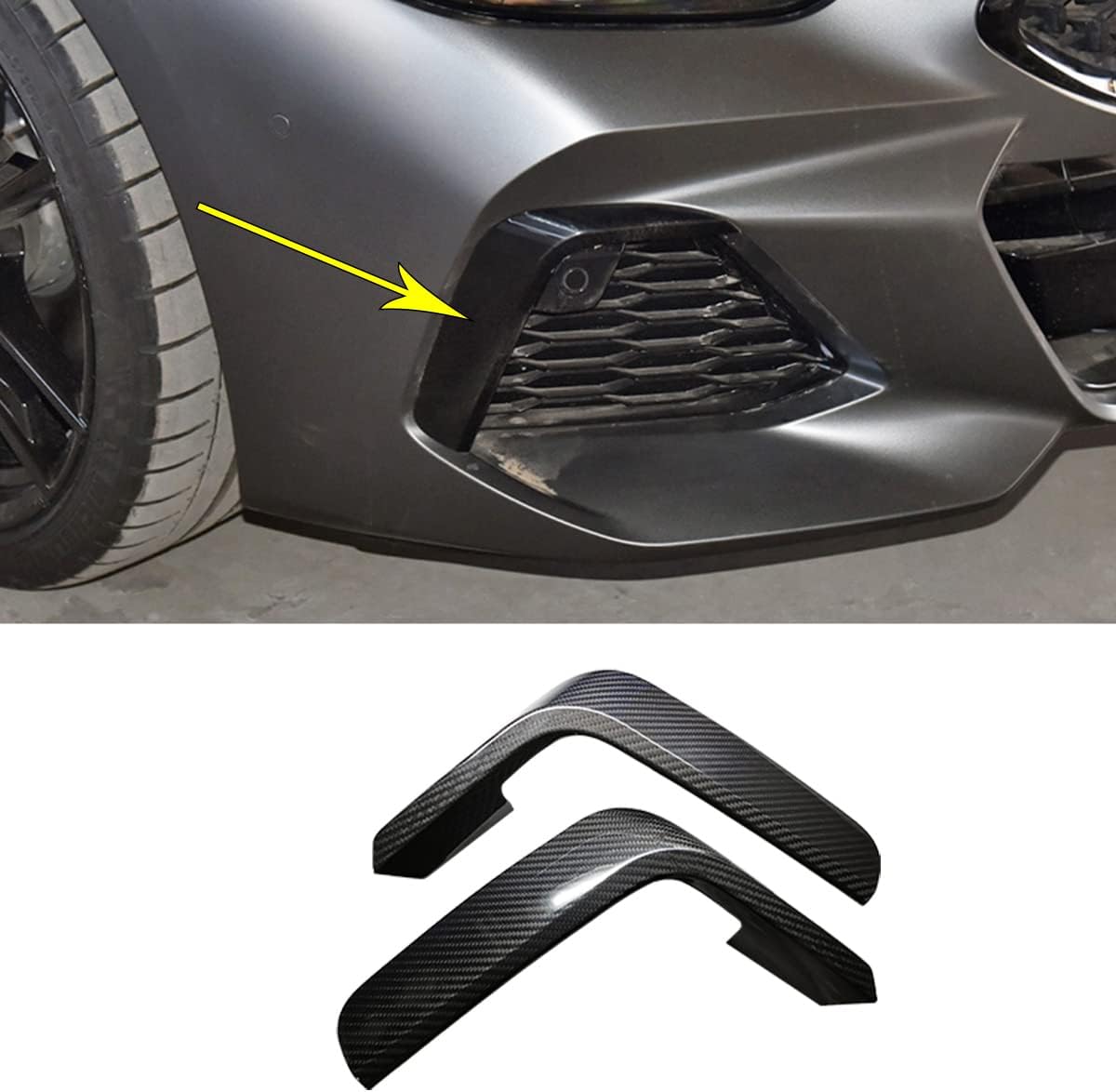 for BMW Z4 G29 2019-2020 Real Carbon Fiber Trim Protection Panel Auto Front Bumper Corner Decorative Cover Car Exterior Accessories 2 PCS