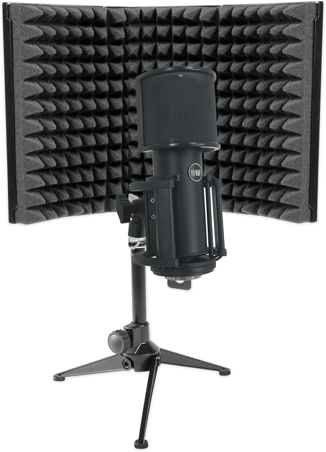 Audiosavings Bundle: Rockville RockShield 1 Studio Microphone Isolation Shield w/Sound Dampening Foam Bundle w/Warm Audio Skylight Studio Condenser Recording Microphone+Shockmount (2 Items)