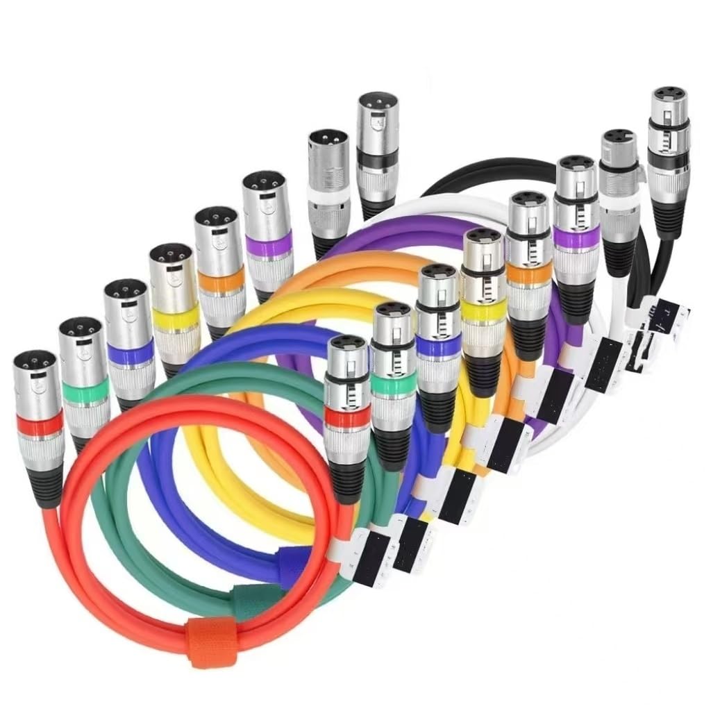 3 Pin XLR Cable Male to Female M/F Audio Cable Foil + Braided Shield for Microphone Mixer Amplifier Stage Light 8-Pack(10m)