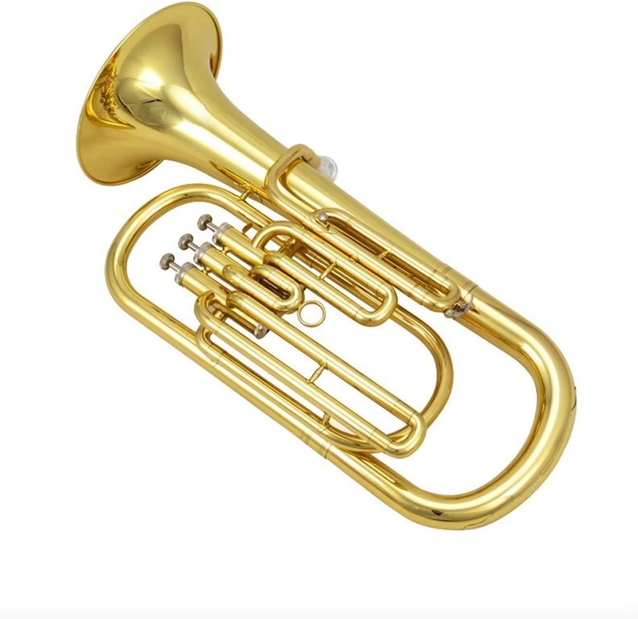 Beginner euphonium Euphonium Instrument B-flat Three-key Euphonium Small Trumpet Brass Tube Gold Silver(Gold)