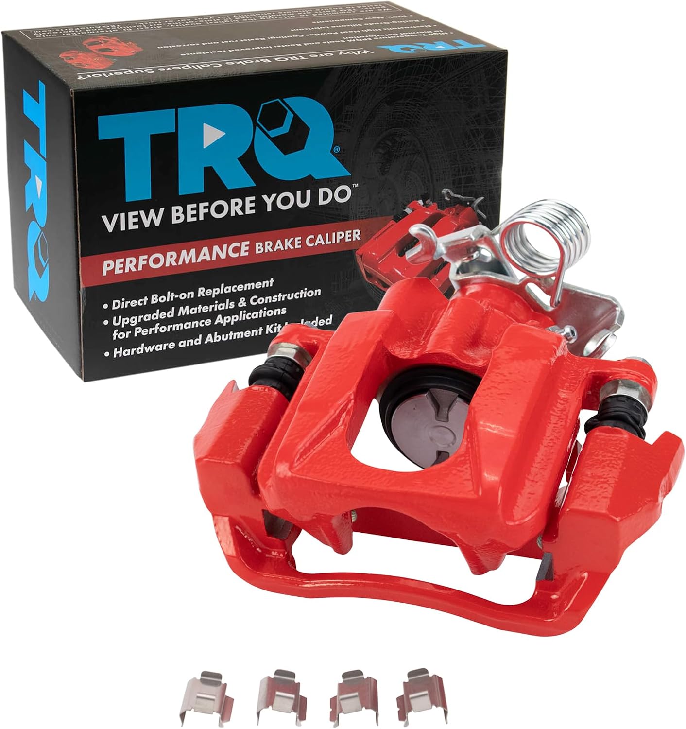 TRQ Rear Right Brake Caliper w/Bracket Performance Red Passenger Side Compatible with 2011-2018 Ford Explorer 2010-2012 Flex 2013-2018 Taurus 2010-2013 Lincoln MKT