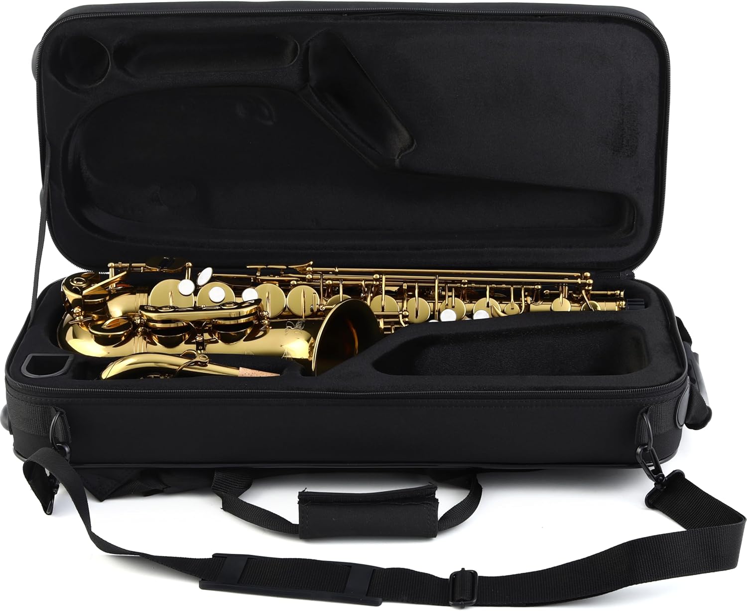 BetterSax Classic Alto Saxophone - Professional-Grade Instrument with Dark Gold Lacquer Finish - Complete Kit for Beginners and Pros - Includes Mouthpiece, Neckstrap, and Durable Case