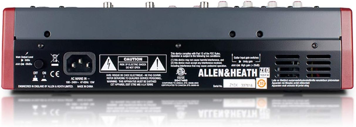 Allen & Heath ZED-10FX – Touring Quality Audio Mixer with 2 Mic/Line, 2 Mic/Line/DI, 3 Stereo Line, Onboard FX and USB I/O (AH-ZED-10FX)