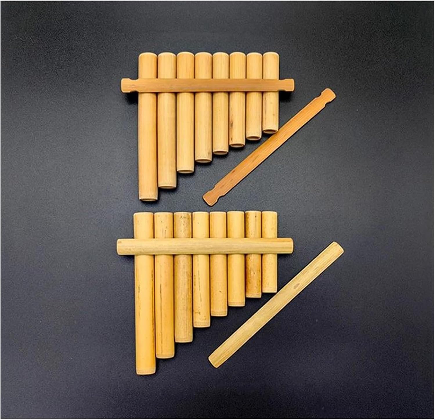 25 Pipe C Key Pan Flute Bamboo C Panflute DIY Woodwind Instrument Traditional 8 Pipe(Red line)