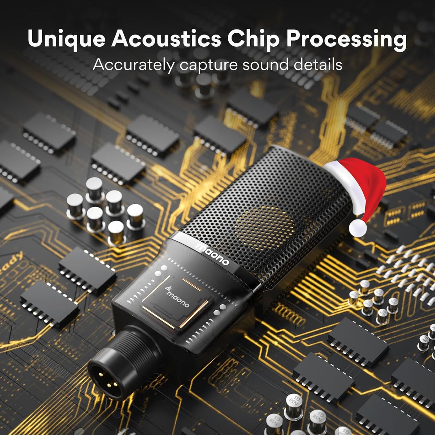 MAONO XLR Condenser Microphone with 34mm Large Diaphragm, Professional Cardioid Studio Mic for Podcasting, Recording, Streaming, Vocals, Voice Over, Music, ASMR(PM500)