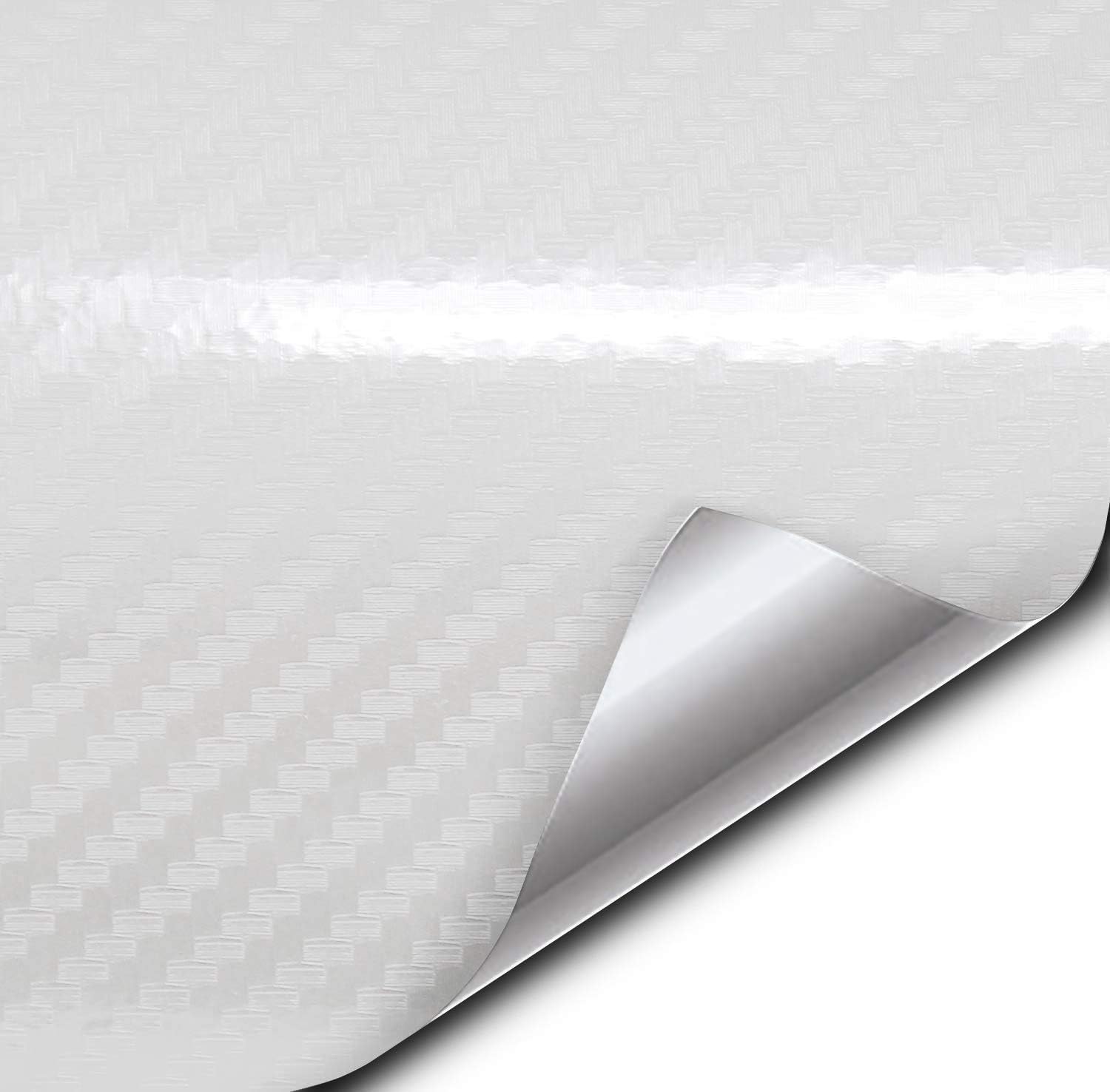 VViViD 5D High Gloss White Epoxy Carbon Fiber Automotive Vinyl Wrap Film Roll (20 Ft by 5 Ft)