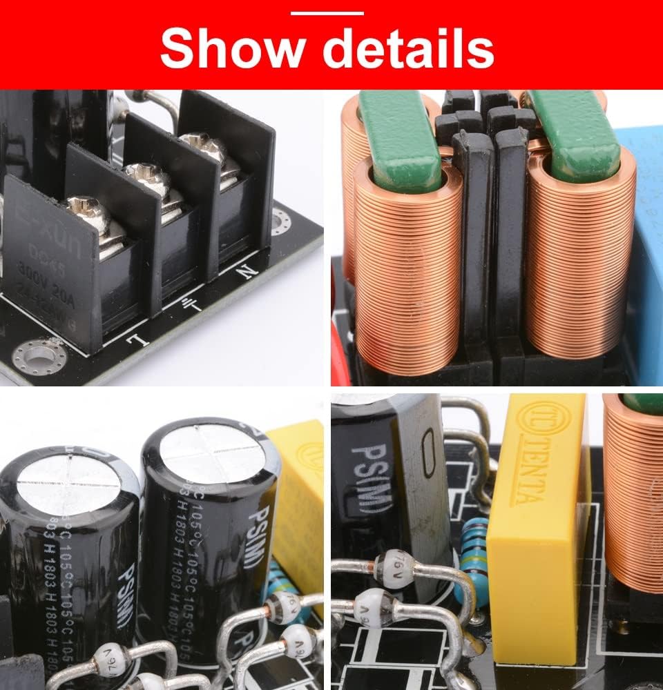 2000W 15A EMI Power Filter Module AC110V-265V High Efficiency Power Supply Filter DIY Audio Sound Home Amplifiers