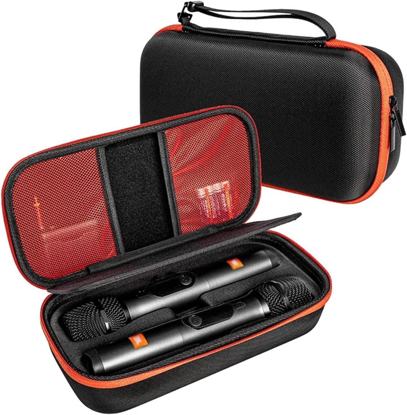 Wireless Microphone Case Fit for JBL Wireless Two Microphone System Universal Handheld Dual Mic Travel Bag Fit for Singing Karaoke