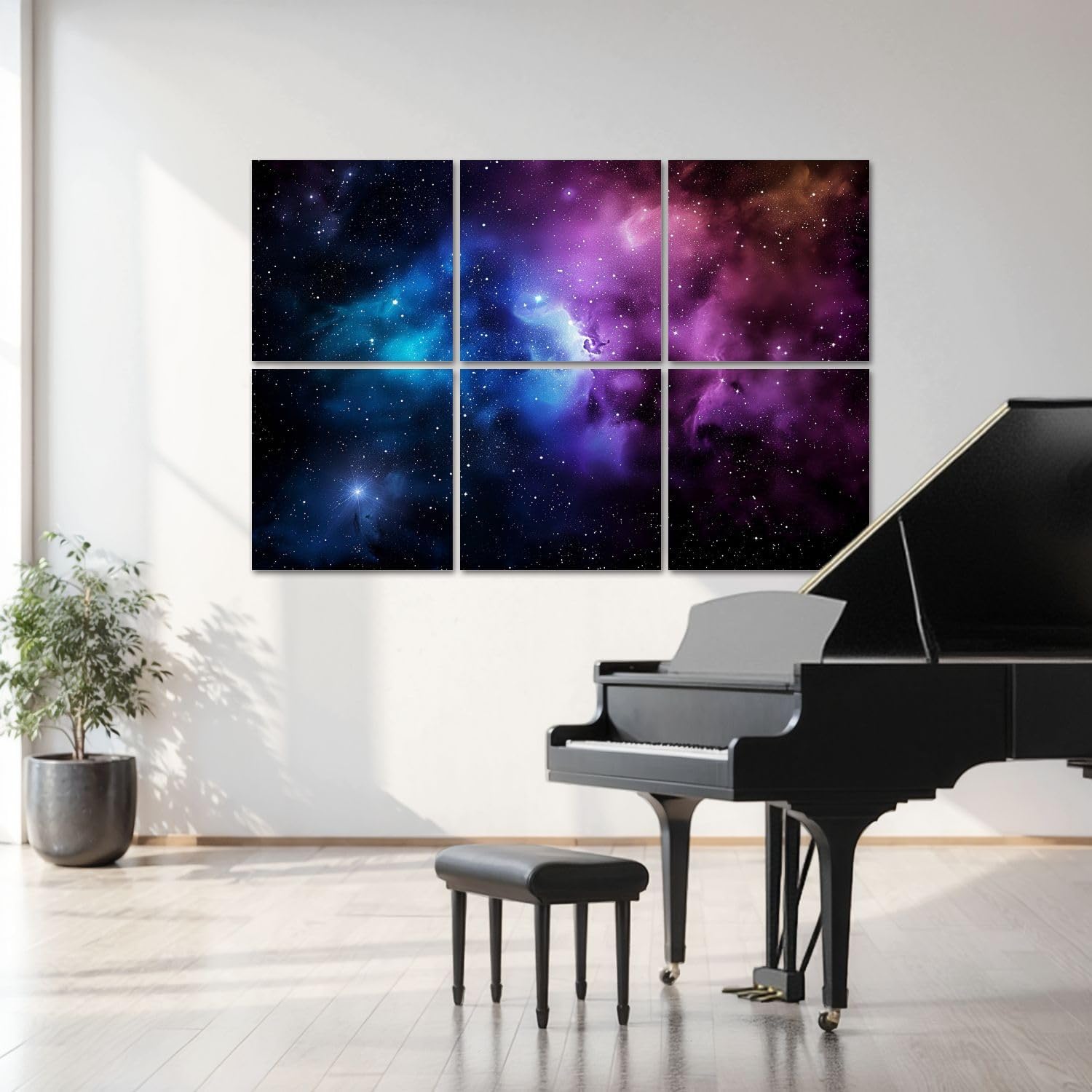 6 Pack Art Acoustic Panels colorful galaxy nebula clouds starlight Sound Absorbing Panel 48